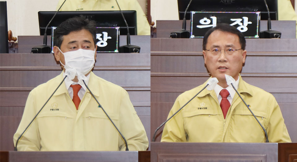 ▲지난 18일 안동시의회 정훈선, 조달흠 의원이 시정질문과 5분자유발언을 통해 3대 문화권사업에 대해 집행부의 명확한 입장을 요구했다.