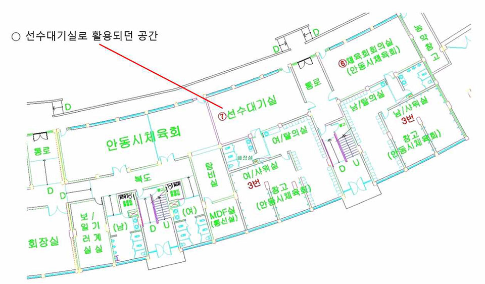 ▲안동시민운동장 용도별 시설 배치도.(자료 안동시체육회 제공.2021.10.25)