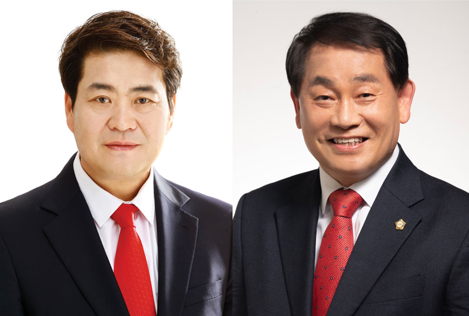 ▲제9대 안동시의회 전반기 예산결산특별위원장 우창하 의원과 윤리특별위원장 김경도 의원.(사지제9대 안동시의회 전반기 예산결산특별위원장에 우창하 의원이, 윤리특별위원장에 김경도 의원