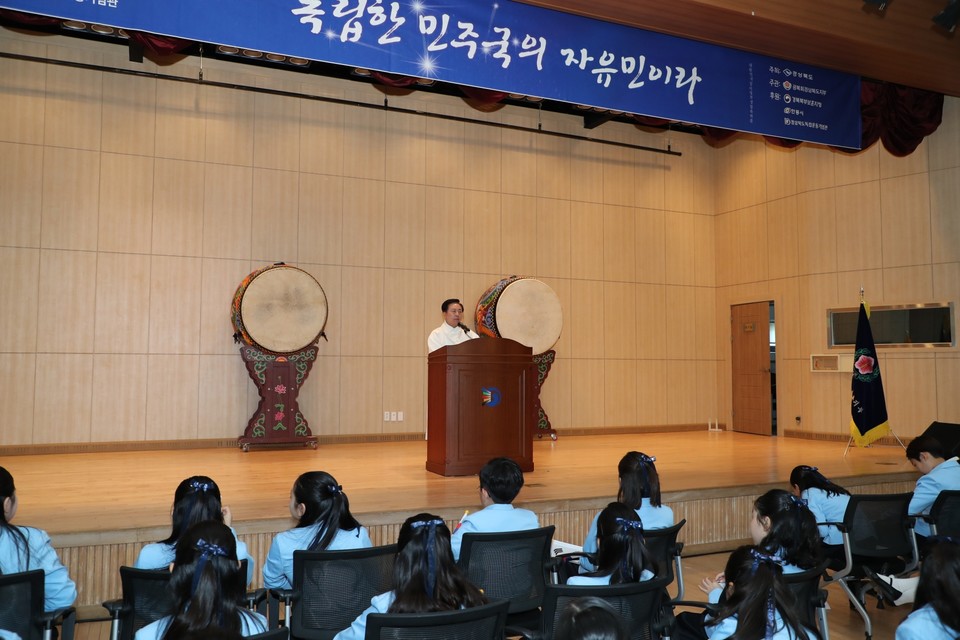 ▲경상북도독립운동기념관에서 제104주년 대한민국임시정부 수립 기념식이 열렸다.(사진 안동시청 제공)