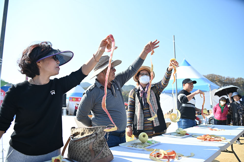 ▲청송사과축제장.(사진 청송군청 제공)