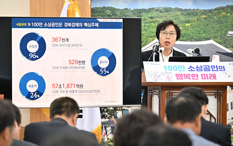 ▲경북도는 100만 소상공인의 행복을 위한 억대 소상공인 육성 프로젝트를 발표했다.(사진 경북도청 제공)